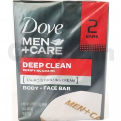 Dove Men +Care Deep Clean Body+ Face Bar Twin Pack 7.5 Oz