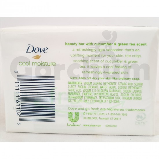 Dove Go Fresh Cool Moisture Soap Cucumber And Green Tea Twin Pack 7.5 Oz