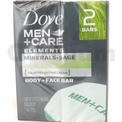 Dove Men +Care Minerals+ Sage Elements Body+ Face Bar Twin Pack 