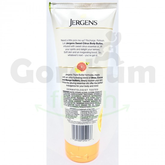 Jergens Sweet Citrus Triple Butter Blend Hand & Body Cream 7oz