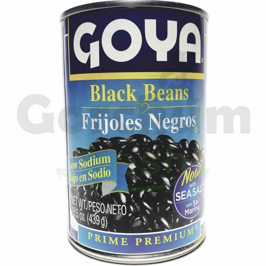 Goya Black Beans Low Sodium Can 15.5oz