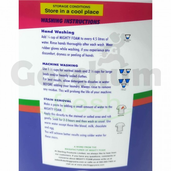 Foam Powder Soft Powdered Laundry Detergent 1.75kg