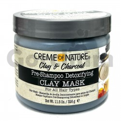 Creme Of Nature Clay & Charcoal Pre-Shampoo Detoxifying Clay Hair Mask 11.5 oz