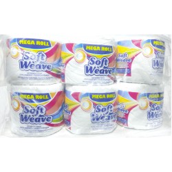 Soft Weave Mega Roll Bathroom Tissue 2 ply 24 rolls per bale 400 sheets per roll 24x1