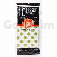 Tissue Gift Wrap Gold & White Polka Dots 10 sheets
