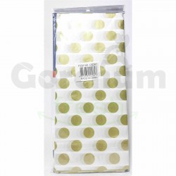 Tissue Gift Wrap Gold & White Polka Dots 10 sheets