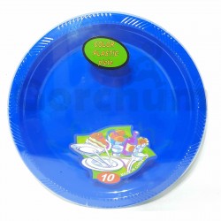 Color Plastic Plate  Blue 10 Per Pack