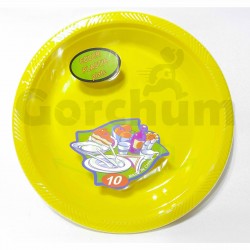 Color Plastic Plate Yellow 10 Per Pack
