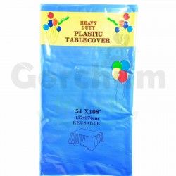 Heavy Duty Plastic TableCover Blue 54x108 Inches