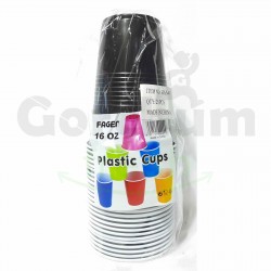 Fagen Black Plastic Cups 16oz 25 Pcs per pack