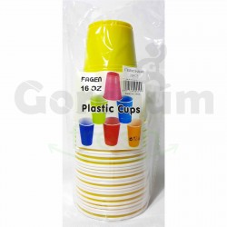 Fagen Yellow Plastic Cups 16oz 25 Pcs per pack