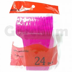Disposable Cutlery Spoon Pink 24 pcs