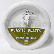 White Plastic Plates 15 per pack 180mm