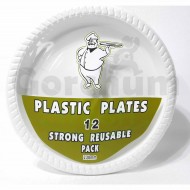 White Plastic Plates 12 per pack 230mm
