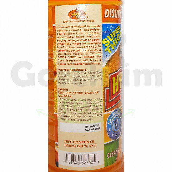 Hygenol Super Thick Orange Disinfectant Cleaner 28 oz