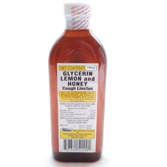 Glycerin Lemon & Honey Cough Linctus 200ml