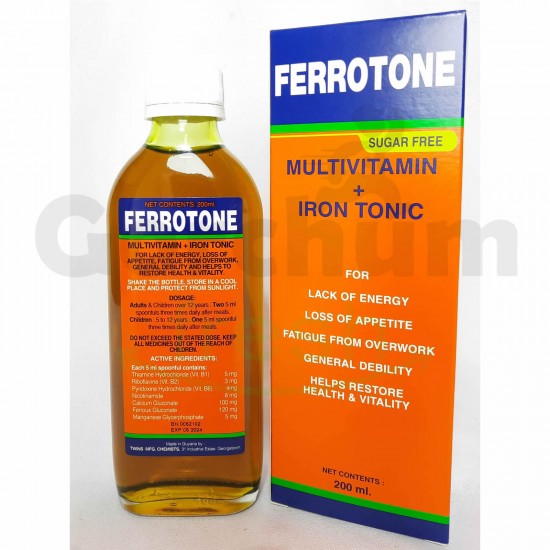 Ferrotone Multivitamin & Iron Tonic Suagr Free 200ml