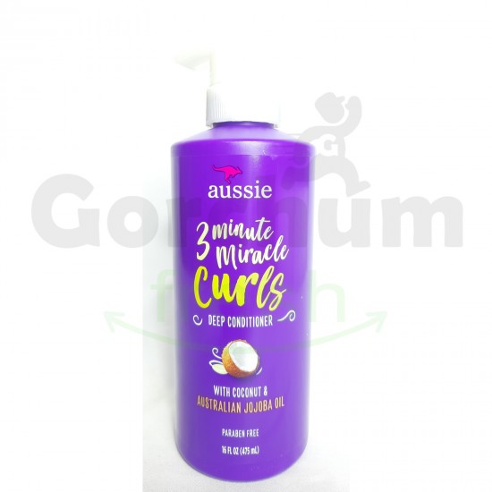 Aussie 3 Minute Miracle Curls Deep Conditioner with Coconut & Australian Jojoba Oil 16 floz