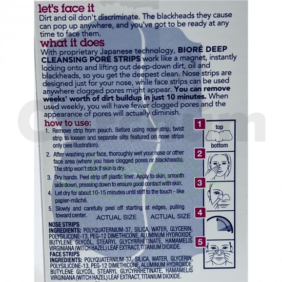 Biore Nose + Face Deep Cleansing Pore Strips