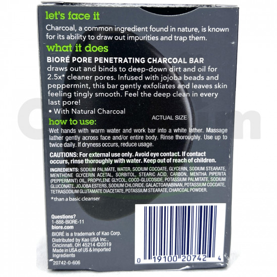 Biore Pore Penetrating Charcoal Bar 3.77oz