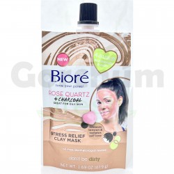 Biore Rose Quartz + Charcoal Stress Relief Clay Mask 1.69oz