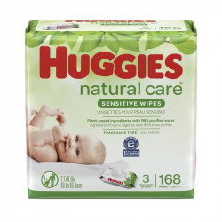 Huggies Natural Care Sensitive & Fragrance Free 168 Wipes