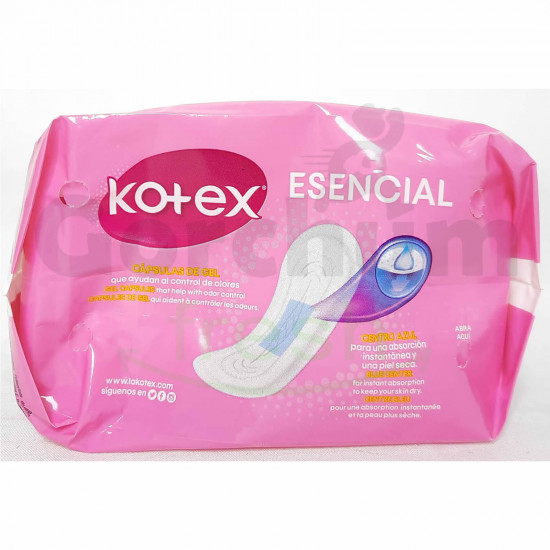 Kotex Esencial Heavy Flow 10 Pads no wings