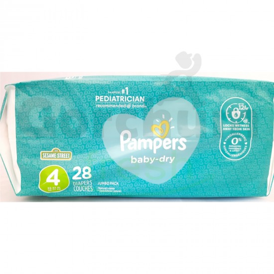 Pampers Baby Dry Stage 4 Jumbo Pack 28 Diapers