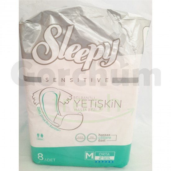 Sleepy Sensitive Adult Diaper Medium 8 Pcs