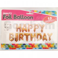 Gold Happy Birthday Letter Foil Balloon 17 Inches