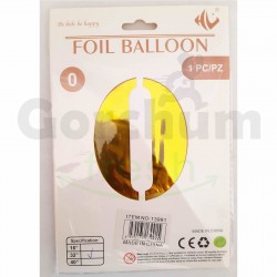 Gold 0 Foil Balloon 32 inch