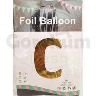 Gold Letter C Foil Balloon 18 Inches