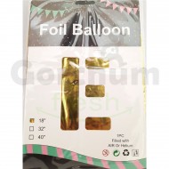 Gold Letter E Foil Balloon 18 Inches