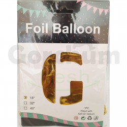 Gold Letter G Foil Balloon 18 Inches