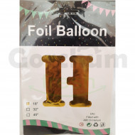 Gold Letter H Foil Balloon 18 Inches