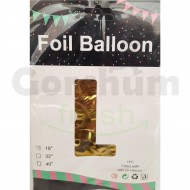 Gold Letter L Foil Balloon 18 Inches