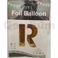 Gold Letter R Foil Balloon 18 Inches