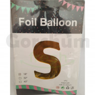 Gold Letter S Foil Balloon 18 Inches