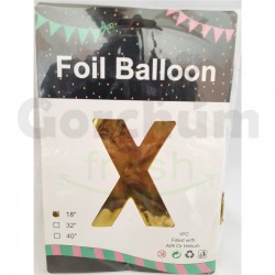Gold Letter X Foil Balloon 18 Inches