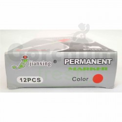 Jianxing Red Permanent Marker Bullet Tip 12 Pcs 12x1