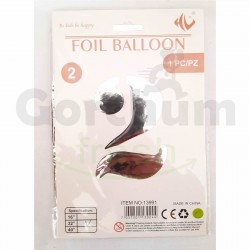 Silver Number 2 Foil Balloon 32 inch