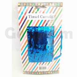 Tinsel Curtain Chrome Blue Colour