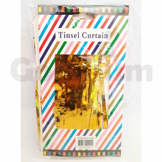 Tinsel Curtain Chrome Gold Colour