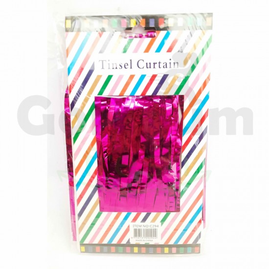 Tinsel Curtain Chrome Pink Colour