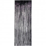 Tinsel Curtain Chrome Black Colour