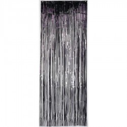 Tinsel Curtain Chrome Black Colour