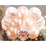 Rose Gold and Silver Balloon Bouquet 10 pcs
