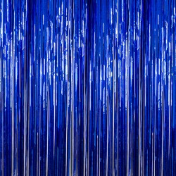 Tinsel Curtain Chrome Blue Colour