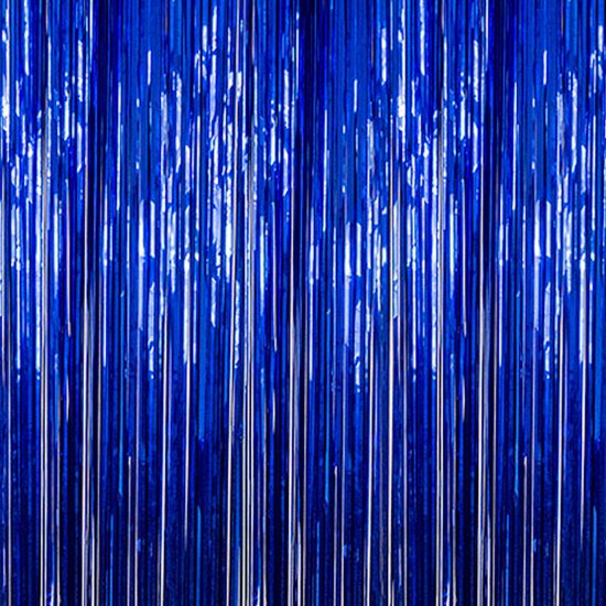 Tinsel Curtain Chrome Blue Colour