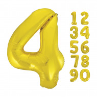 Gold Number 4 Foil Balloon 32 inch